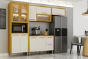 Ver imagem 2 de Cozinha Donna 4 Peças Portas Reflecta 100%MDF e LED - CHF:Cinamomo/Off White