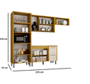 Ver imagem 3 de Cozinha Donna 4 Peças Portas Reflecta 100%MDF e LED - CHF:Cinamomo/Off White
