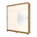 Ver imagem 5 de Guarda-roupa 200cm com Espelho 2 Portas de Correr 3 Gavetas Verg Henn - Nature/off White