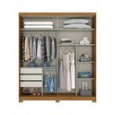 Ver imagem 6 de Guarda-roupa 200cm com Espelho 2 Portas de Correr 3 Gavetas Verg Henn - Nature/off White