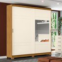 Ver imagem 7 de Guarda-roupa 200cm com Espelho 2 Portas de Correr 3 Gavetas Verg Henn - Nature/off White