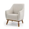 Poltrona Tecido Linho Base Madeira Paloma - 1