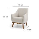 Ver imagem 2 de Poltrona Tecido Linho Base Madeira Paloma