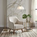 Ver imagem 1 de Poltrona Tecido Linho Base Madeira Paloma