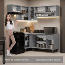 Ver imagem 5 de Armário de Cozinha Completa de Canto 325cm Nice Madesa 04 Cinza