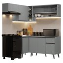 Ver imagem 2 de Armário de Cozinha Completa de Canto 325cm Nice Madesa 04 Cinza