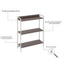 Ver imagem 5 de Estante de Livros Industrial 80CMX104CM 3 Prateleiras Active Yescasa Marrom