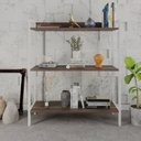 Ver imagem 1 de Estante de Livros Industrial 80CMX104CM 3 Prateleiras Active Yescasa Marrom