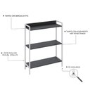 Ver imagem 5 de Estante de Livros Industrial 80CMX104CM 3 Prateleiras Active Yescasa Preto