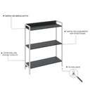 Ver imagem 5 de Estante para Livros Industrial 3 Prateleiras 104cmx80cm Active Yescasa