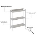 Ver imagem 5 de Estante de Livros Industrial 80CMX104CM 3 Prateleiras Active Yescasa Branco/Snow