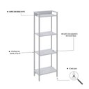 Ver imagem 5 de Estante de Livros Industrial 45CMX146CM Multiuso 4 Prateleiras Active Yescasa Branco/Chess