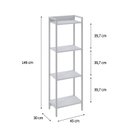 Ver imagem 4 de Estante de Livros Industrial 45CMX146CM Multiuso 4 Prateleiras Active Yescasa Branco/Chess