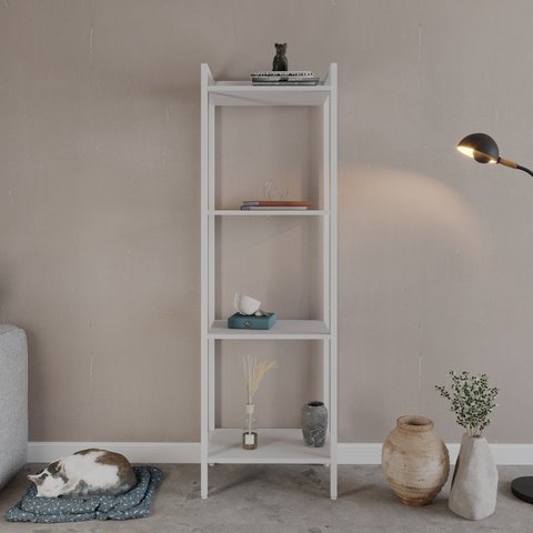 Estante de Livros Industrial 45CMX146CM Multiuso 4 Prateleiras Active Yescasa Branco/Chess