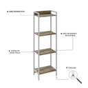 Ver imagem 5 de Estante de Livros Industrial 45CMX146CM Multiuso 4 Prateleiras Active Yescasa Marrom