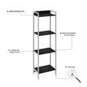 Ver imagem 5 de Estante de Livros Industrial 45CMX146CM Multiuso 4 Prateleiras Active Yescasa Marrom