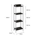 Ver imagem 4 de Estante de Livros Industrial 45CMX146CM Multiuso 4 Prateleiras Active Yescasa Marrom