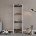 Ver imagem 1 de Estante de Livros Industrial 45CMX146CM Multiuso 4 Prateleiras Active Yescasa Marrom