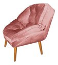 Ver imagem 4 de Kit 02 Poltrona Decorativa California Suede Rose Pés Palito - Fina Mobília