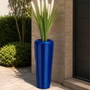 Ver imagem 2 de Vaso Fibra de Vidro Florida m 80cm Decorativo Azul Metálico