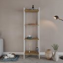 Ver imagem 1 de Estante de Livros Industrial 45CMX146CM Multiuso 4 Prateleiras Active Yescasa Marrom