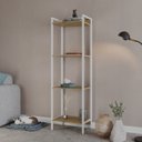 Ver imagem 7 de Estante de Livros Industrial 45CMX146CM Multiuso 4 Prateleiras Active Yescasa Marrom