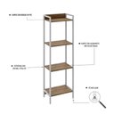 Ver imagem 5 de Estante de Livros Industrial 45CMX146CM Multiuso 4 Prateleiras Active Yescasa Marrom
