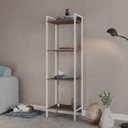 Ver imagem 7 de Estante de Livros Industrial 45CMX146CM Multiuso 4 Prateleiras Active Yescasa Marrom