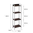Ver imagem 4 de Estante de Livros Industrial 45CMX146CM Multiuso 4 Prateleiras Active Yescasa Marrom