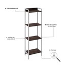 Ver imagem 5 de Estante de Livros Industrial 45CMX146CM Multiuso 4 Prateleiras Active Yescasa Marrom
