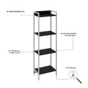 Ver imagem 5 de Estante de Livros Industrial 45CMX146CM Multiuso 4 Prateleiras Active Yescasa Preto
