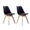 Ver imagem 1 de Kit 02 Cadeiras Leda Eames Jantar Cozinha com Assento Estofado Preto