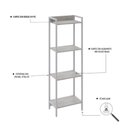 Ver imagem 5 de Estante de Livros Industrial 45CMX146CM Multiuso 4 Prateleiras Active Yescasa Branco/Snow