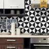 Adesivo de azulejo cozinha preto e branco geometrico - 1