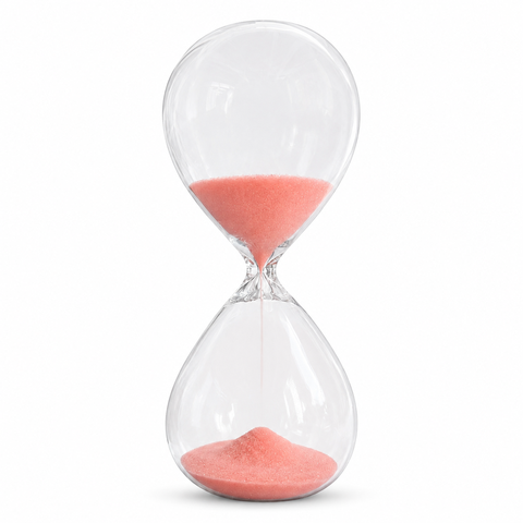 Ampulheta Decorativa de Vidro 20 cm com Temporizador de Areia de 30 Minutos:Salmão