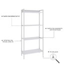 Ver imagem 5 de Estante para Livros Industrial Aço Multiuso 4 Prateleiras 146cmx60cm Active Yescasa