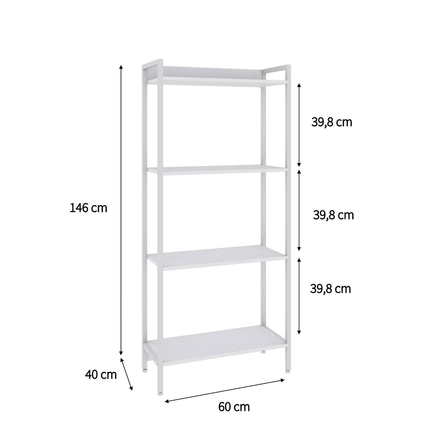 Estante para Livros Industrial Aço Multiuso 4 Prateleiras 146cmx60cm Active Yescasa - 4