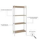 Ver imagem 5 de Estante de Livros Industrial 60CMX146CM Multiuso 4 Prateleiras Active Yescasa Marrom