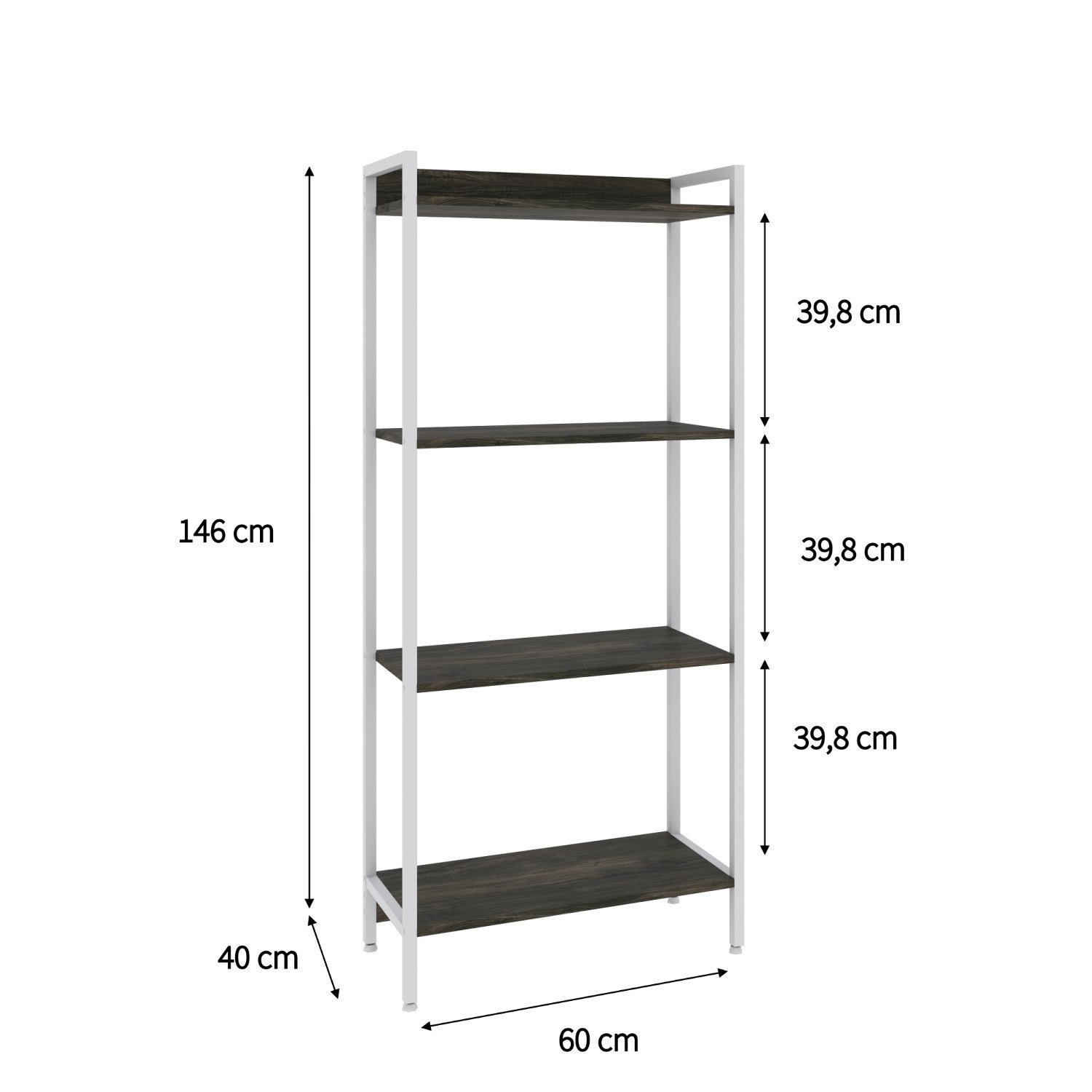 Estante para Livros Industrial Aço Multiuso 4 Prateleiras 146cmx60cm Active Yescasa - 4