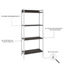 Ver imagem 5 de Estante de Livros Industrial 60CMX146CM Multiuso 4 Prateleiras Active Yescasa Marrom