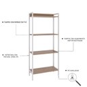 Ver imagem 5 de Estante para Livros Industrial Aço Multiuso 4 Prateleiras 146cmx60cm Active Yescasa