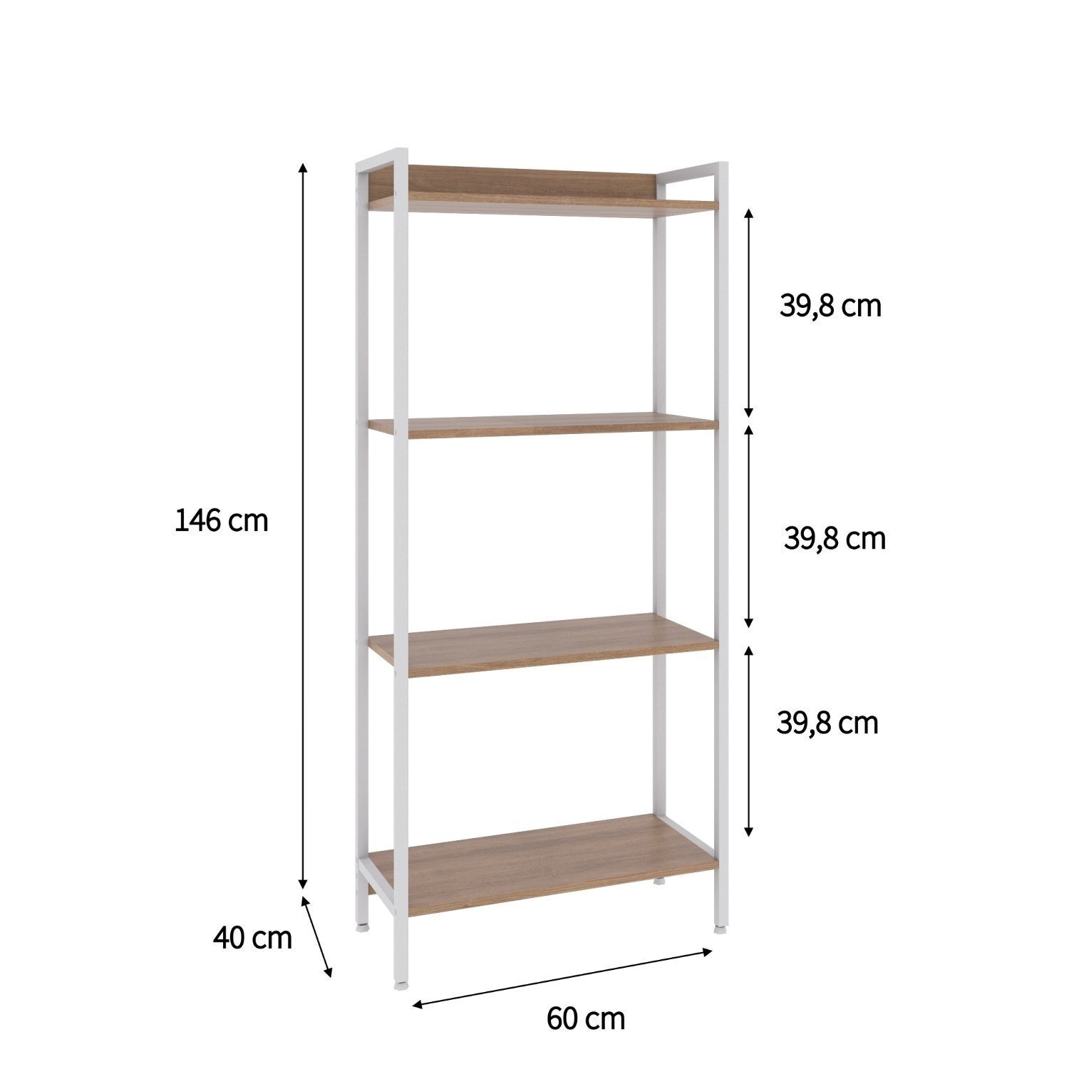 Estante para Livros Industrial Aço Multiuso 4 Prateleiras 146cmx60cm Active Yescasa - 4