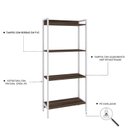 Ver imagem 5 de Estante para Livros Industrial Aço Multiuso 4 Prateleiras 146cmx60cm Active Yescasa