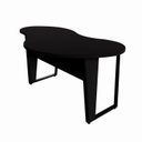 Ver imagem 2 de Mesa Escrivaninha Orgânica Linear 173cm x 94cm Pés Metal para Escritório Home Office F5 Corporate Preto