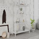 Ver imagem 7 de Estante de Livros Industrial 80CMX146CM Multiuso 4 Prateleiras Active Yescasa Branco/Chess