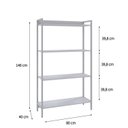 Ver imagem 4 de Estante de Livros Industrial 80CMX146CM Multiuso 4 Prateleiras Active Yescasa Branco/Chess