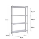 Ver imagem 4 de Estante para Livros Industrial Aço Multiuso 4 Prateleiras 146cmx80cm Active Yescasa