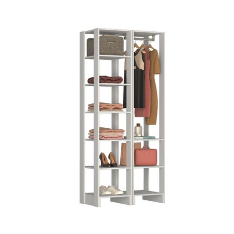 Estante Closet Yes 80cm com 9 Prateleiras - Branco