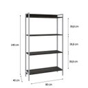 Ver imagem 4 de Estante de Livros Industrial 80CMX146CM Multiuso 4 Prateleiras Active Yescasa Marrom