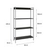 Estante para Livros Industrial Aço Multiuso 4 Prateleiras 146cmx80cm Active Yescasa - 4